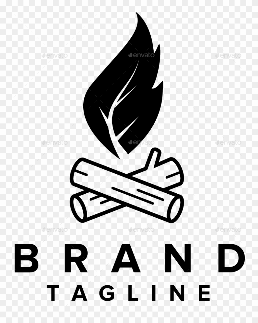 Bonfire Leaf Blck - Emblem Clipart