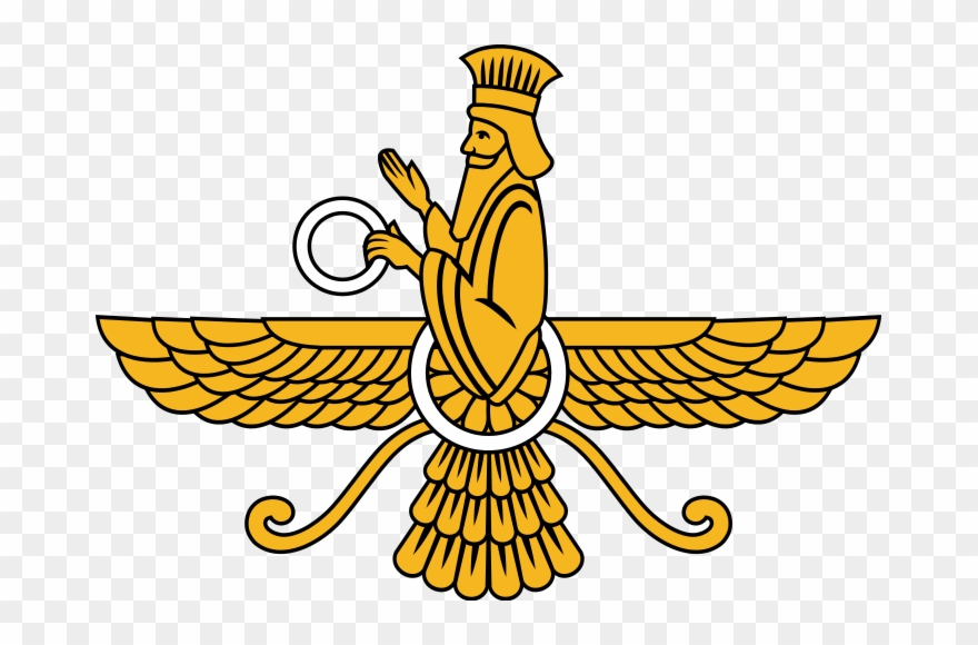File - Faravahar Emblem - Svg - Symbol Of Zoroastrianism Religion Clipart