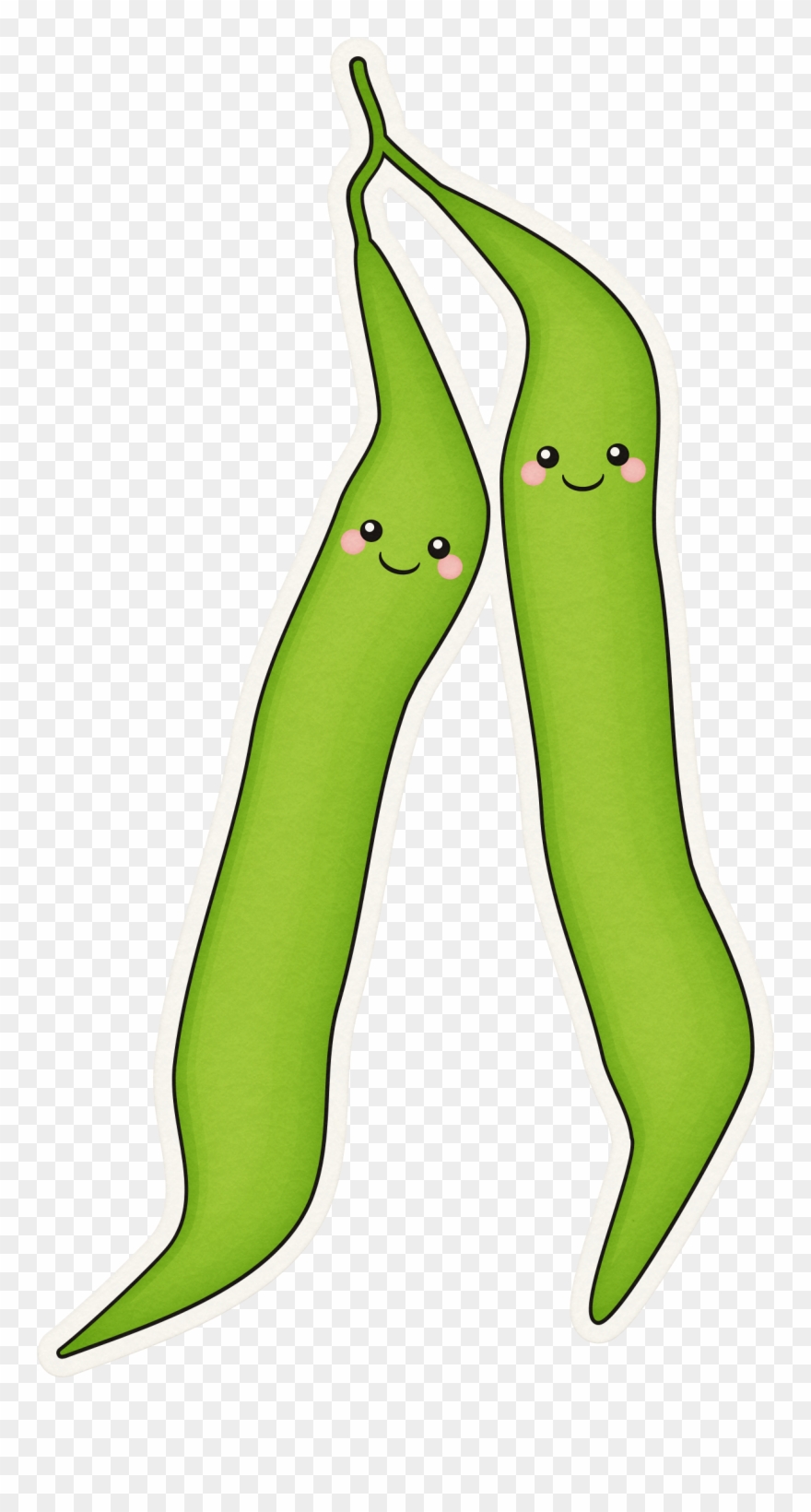 Cute Green Bean Clipart - Png Download