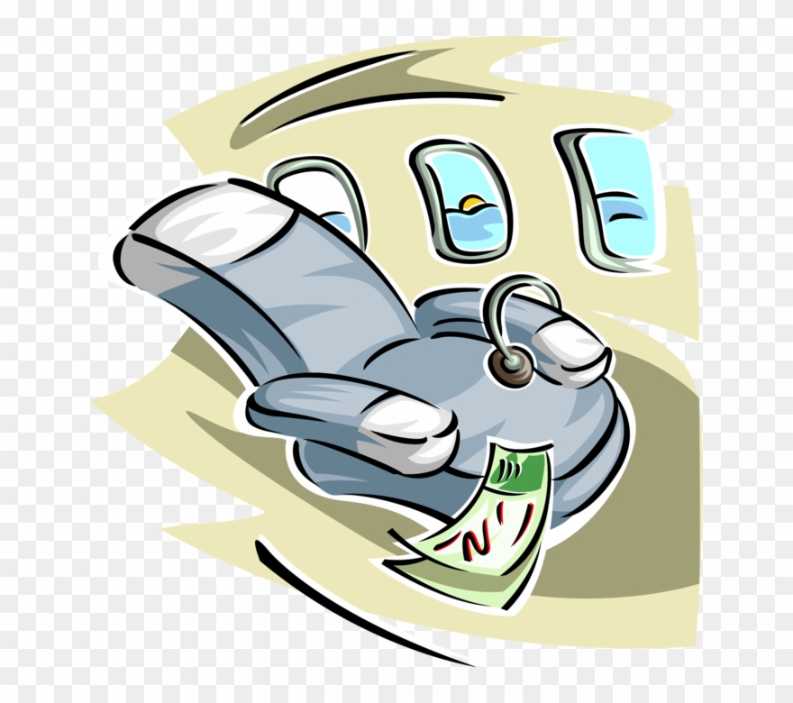 Vector Illustration Of Jet Aircraft Airplane Reclining - American Airlines Saved $40000 In 1987 By Eliminating Clipart