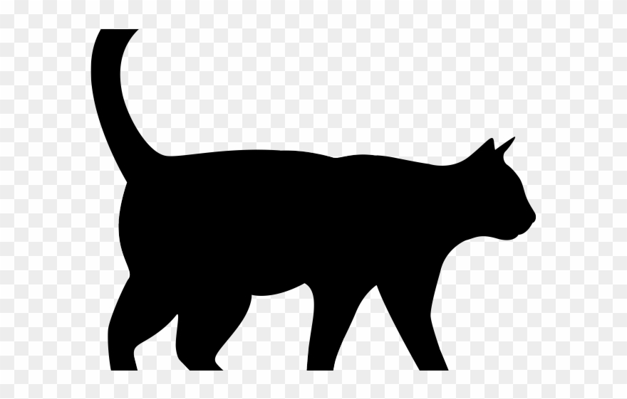 Black Cat Clipart Curious Cat - Witch's Cat - Png Download
