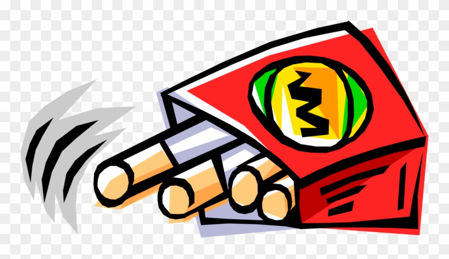Vector Illustration Of Smoker's Package Of Cigarettes - たばこ Clipart