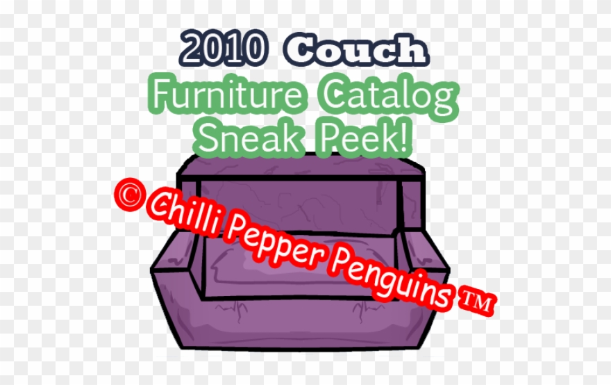 Couch Clipart Club Penguin - Pang Abay - Png Download