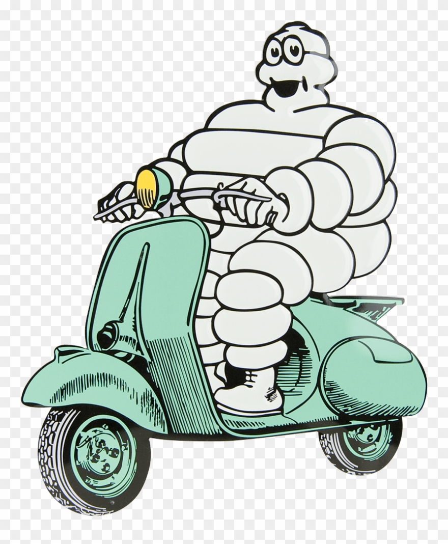 Michelin Man On Scooter Clipart