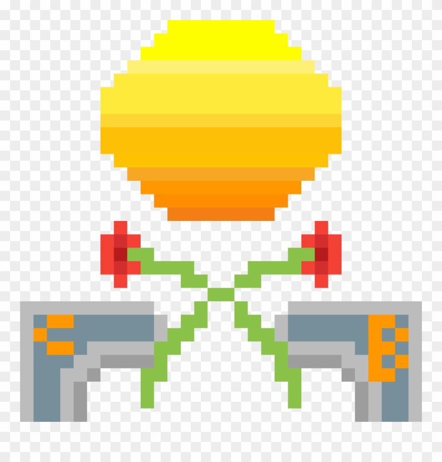 Guns And Roses - Red Heart Pixel Clipart