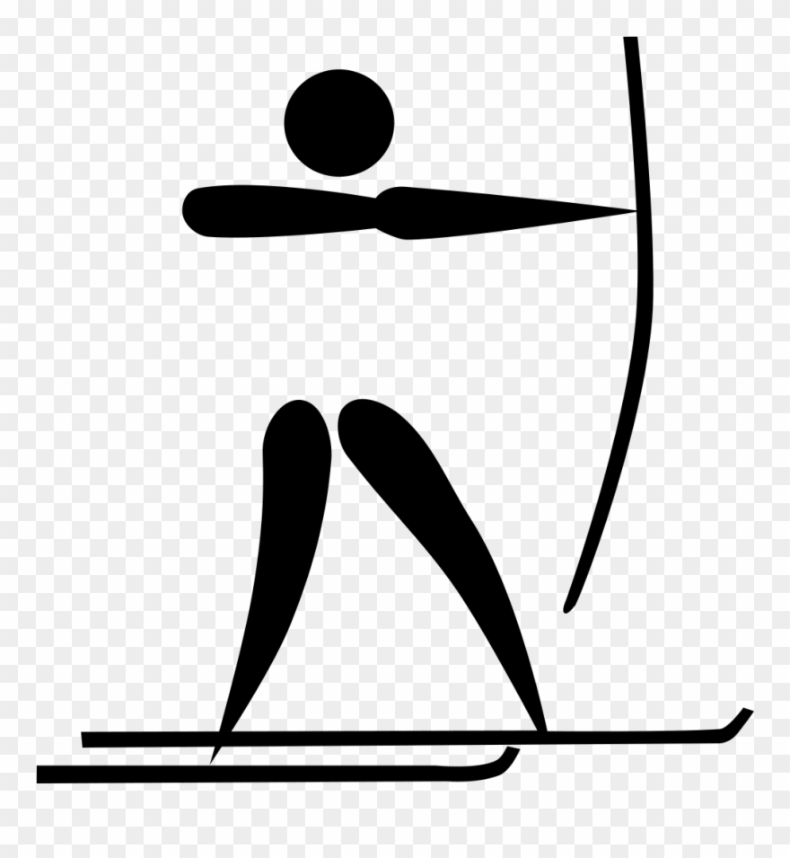 Archery Ski Pictogram - Olympic Archery Clipart
