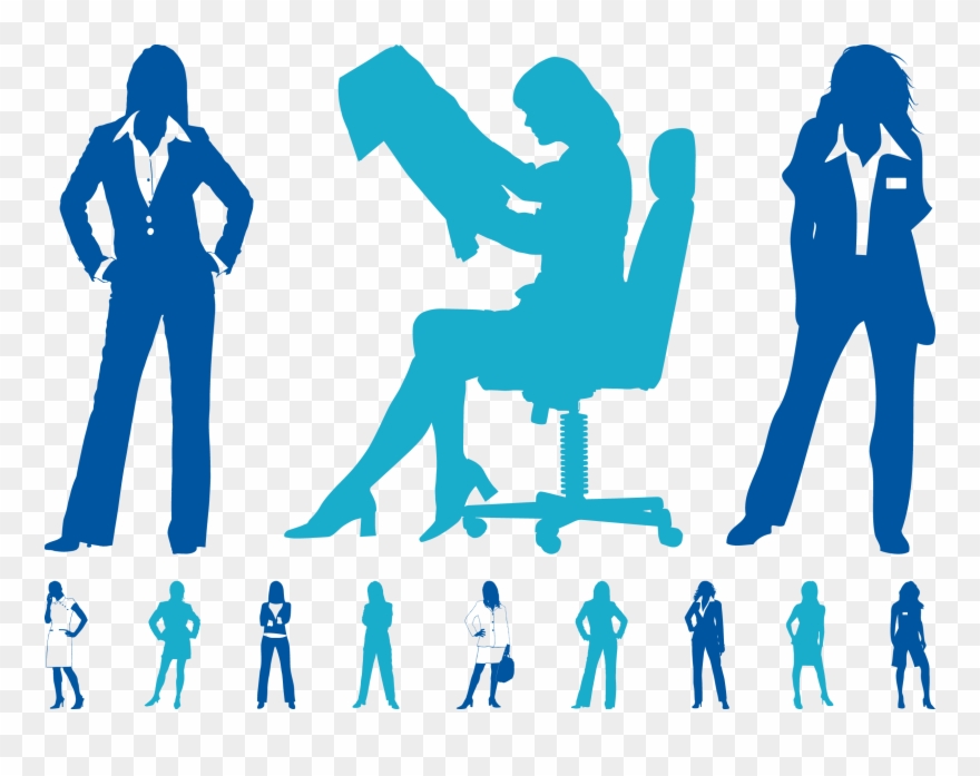 Businessperson Clip Art - Woman In A Suit Silhouette - Png Download