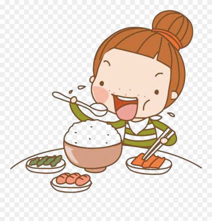 Eating Cartoon Girl Clipart
