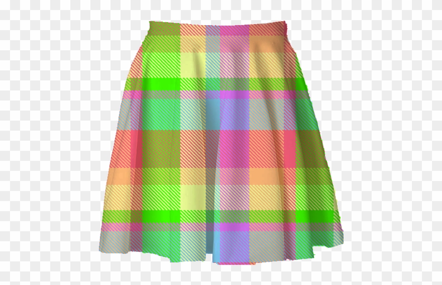 Rainbow Plaid Skirt Trash Queen - Miniskirt Clipart