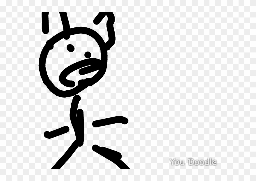 He Is A Poorly Drawn Stickman With Bunny Ears Clipart