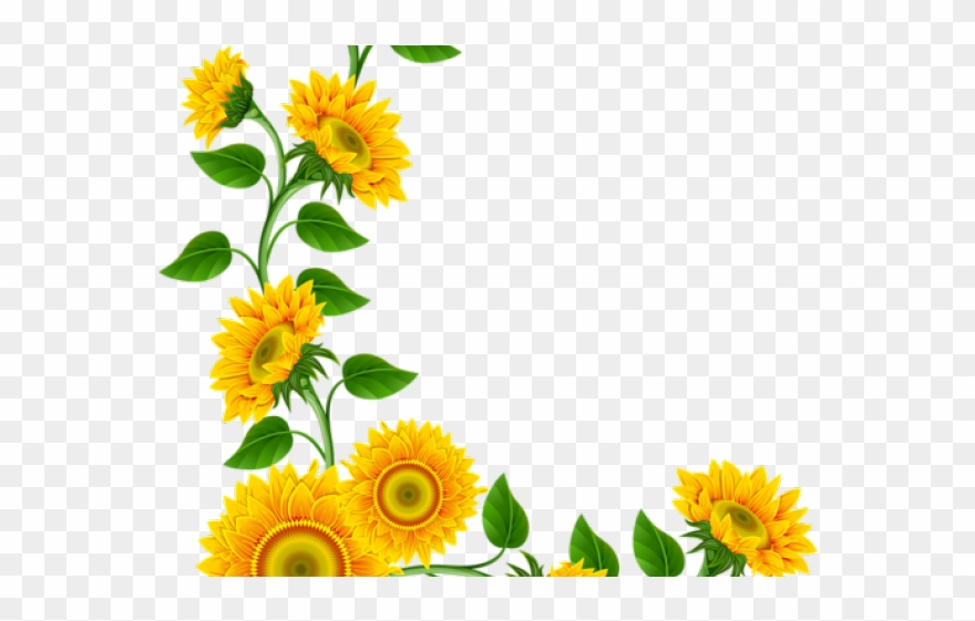 Yellow Flower Clipart Tall Sunflower - Sunflower Clipart - Png Download