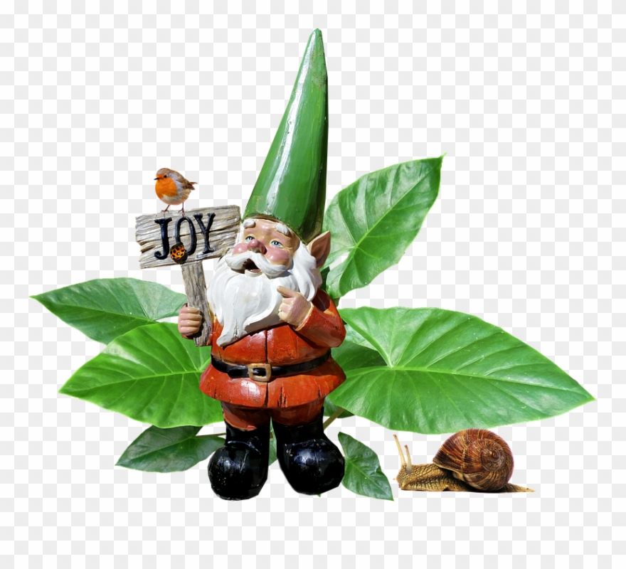 Gnome, Garden, Plant, Statue - Figurine Clipart