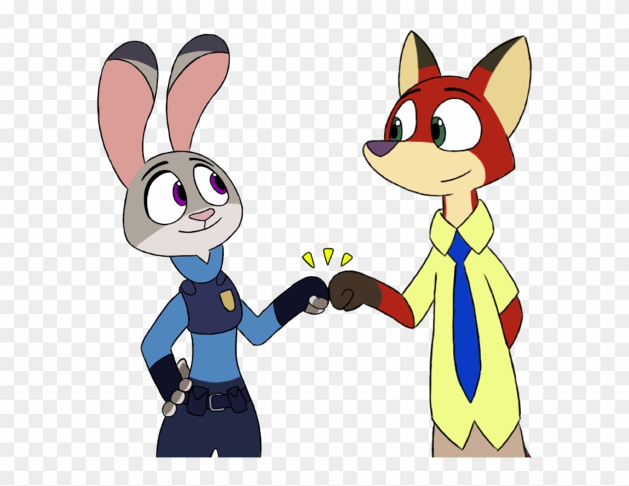Nick And Judy By Rubengr Fur Affinity - Clip Art Fist Bump - Png Download