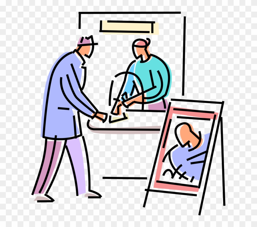 Vector Illustration Of Theater Or Theatre Goer Purchases - Buying Tickets Clip Art - Png Download