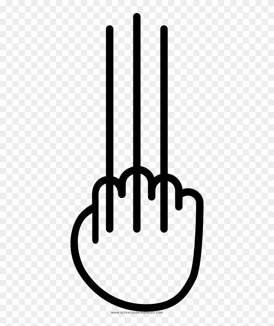 Wolverine Claws Coloring Page - Line Art Clipart