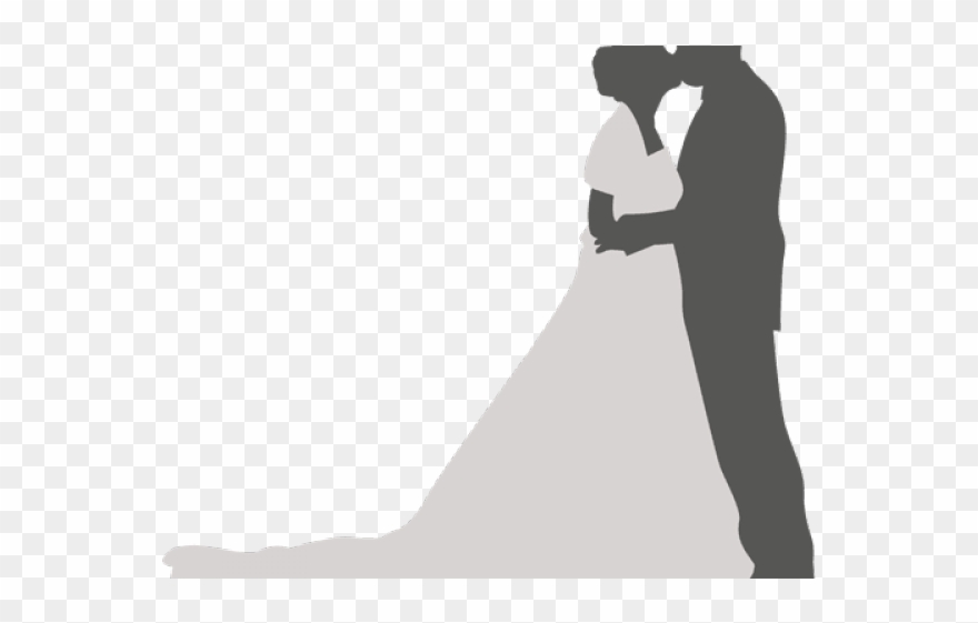 Groom Clipart Couple Silhouette - Bride - Png Download