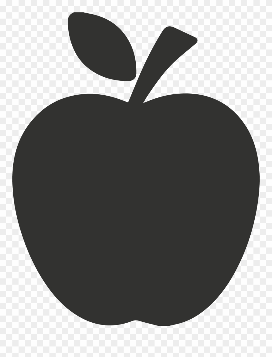 Students - Black Silhouette Apple Png Clipart
