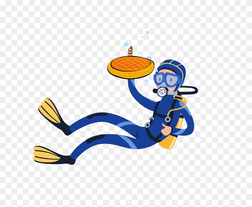 Un Plongeur Gourmand Clipart