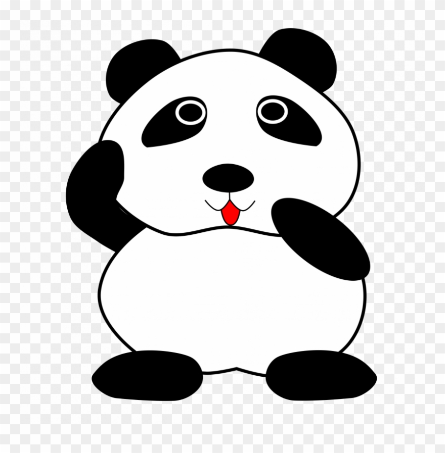 Pandas Monochrome Clipart