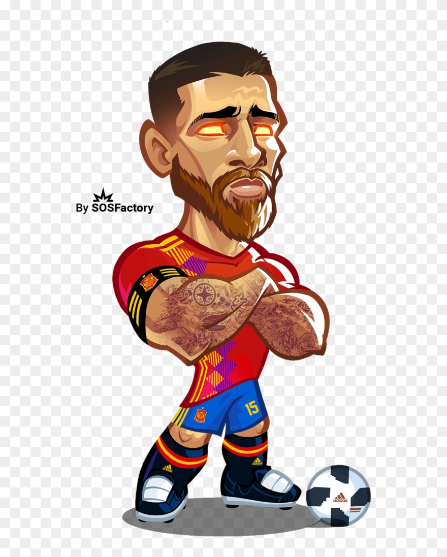 Sergio Ramos Caricature - Draw Sergio Ramos Cartoon Clipart