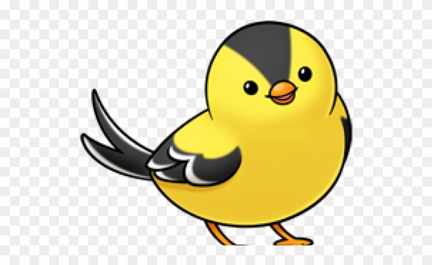 Rock Clipart Cute - Cartoon Goldfinch - Png Download
