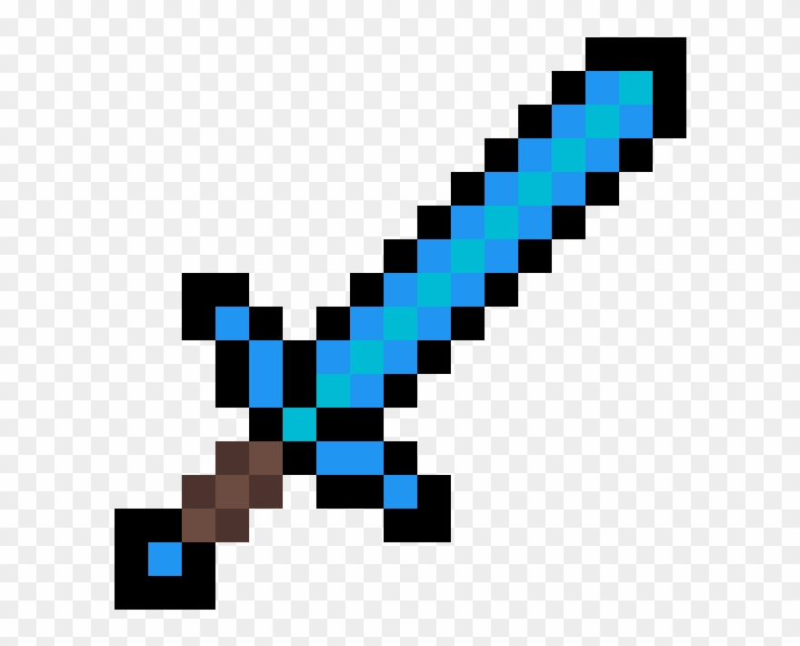 Diamond Sword - Minecraft Diamond Sword Küçük Clipart