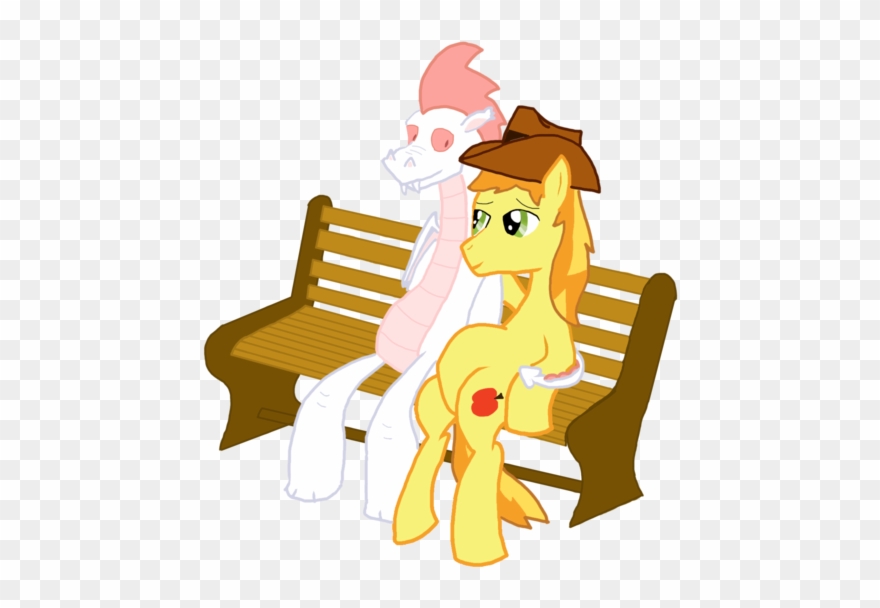 Bench, Braeburn, Dragon, Fizzburn, Fizzle, Gay, Interspecies, - Cartoon Clipart