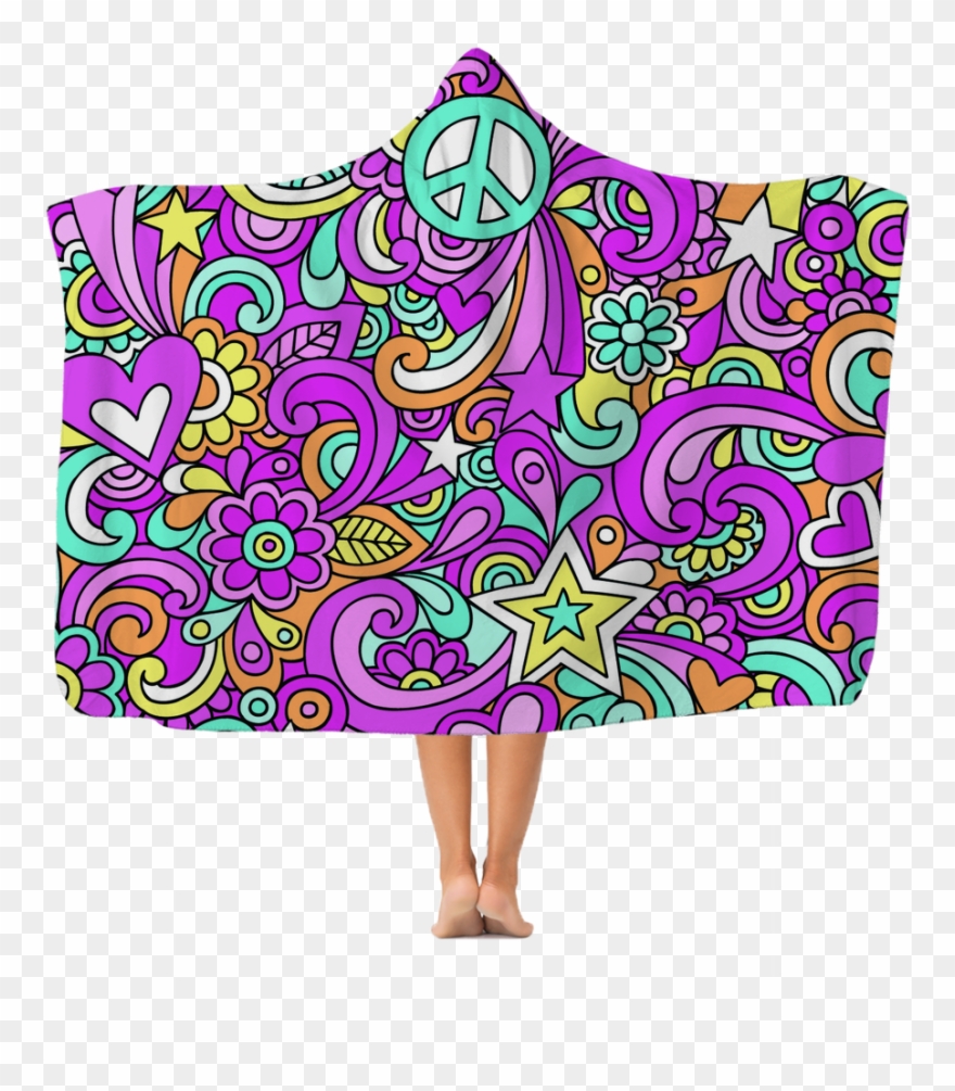 Peace Doodles ﻿premium Adult Hooded Blanket - Papel Decorativo Para Imprimir Clipart