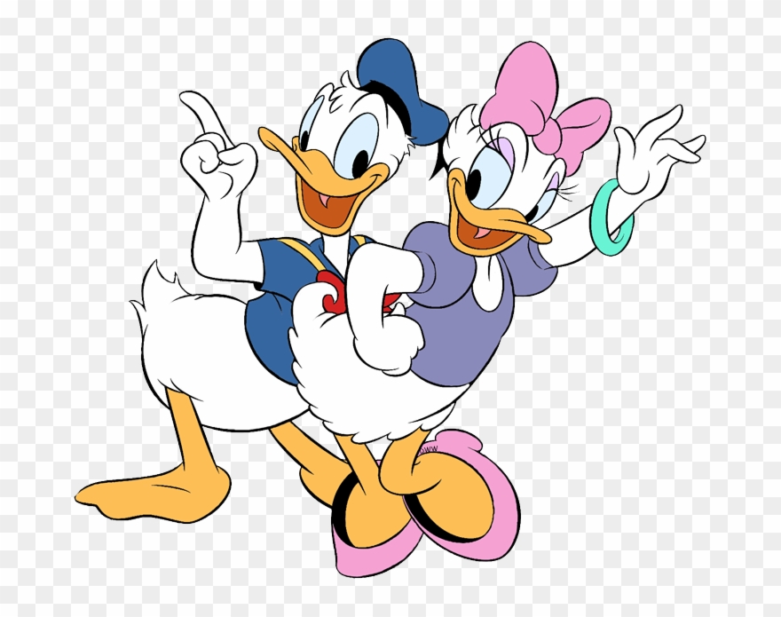 New Daisy, Donald Waving - Cartoon Clipart