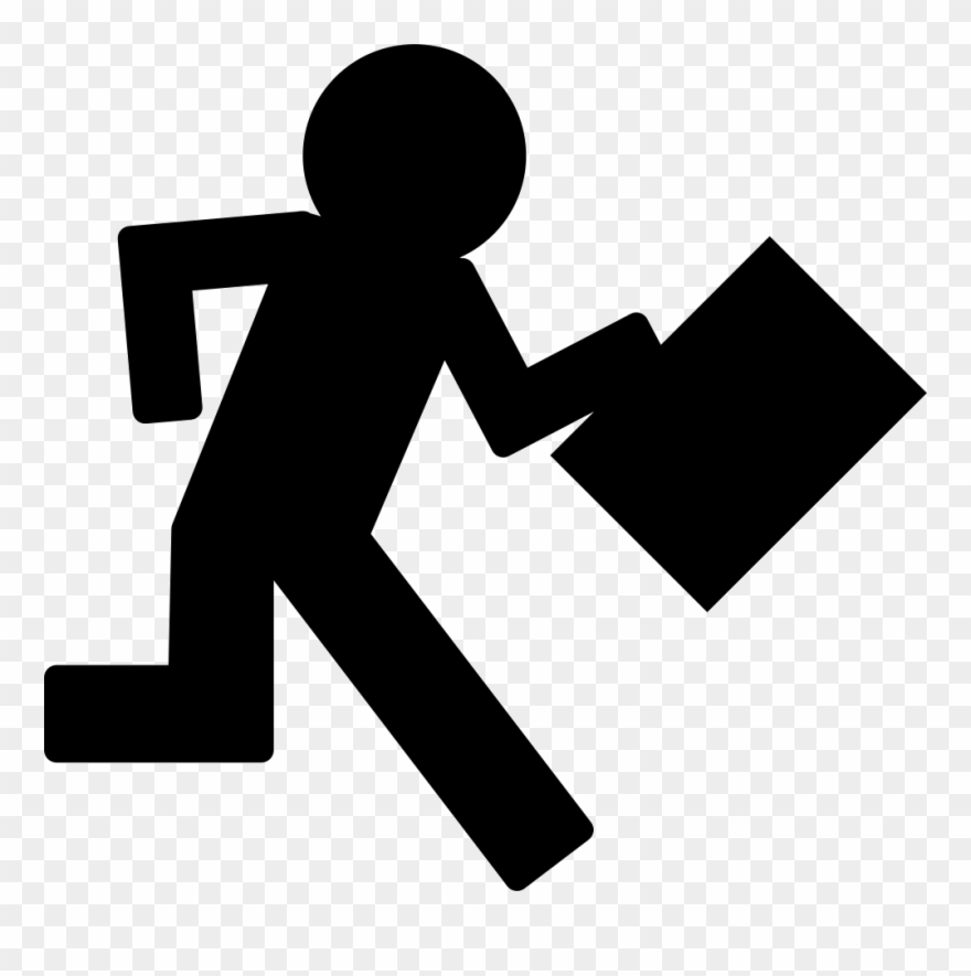 Png File - Businessman Running Icon Clipart