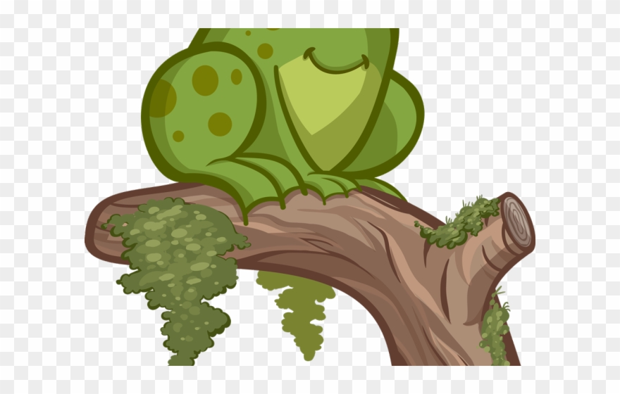 Frog Clipart Woodland - Frog On Tree Branch Cartoon - Png Download