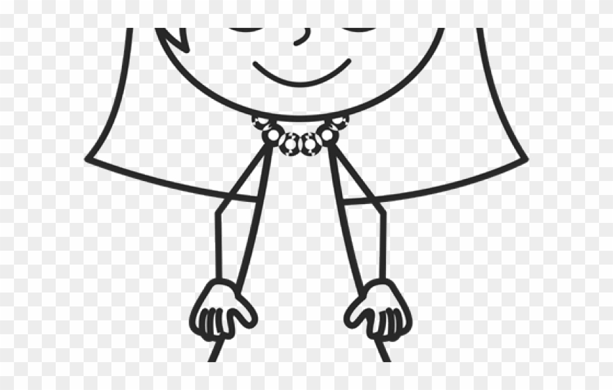 Hair Clipart Medium Hair - Shoulder Length Hair Clipart Black And White - Png Download