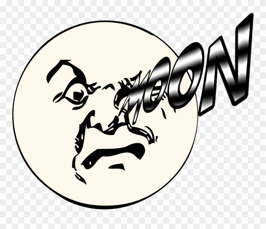 Hell In A Handbasket - Angry Moon Cartoon Clipart
