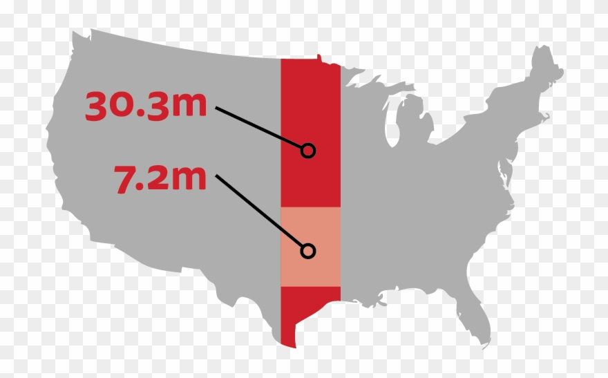 Diabetes-1 - Oklahoma Red Blue Map Clipart