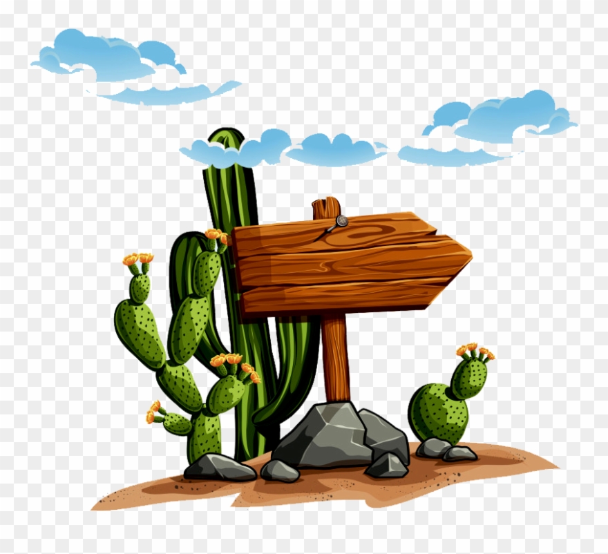 Cactaceae Desert Clip Art - Cactus Desert Cartoon - Png Download