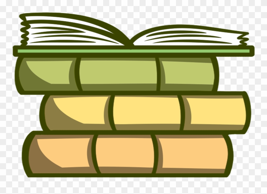 Stacked With Open Book Clipart