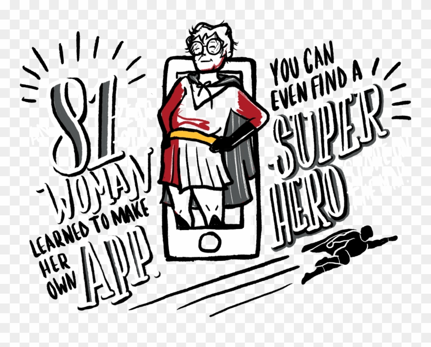 An 81 Year Old Woman Learned To Make Her Own App - Cartoon Clipart