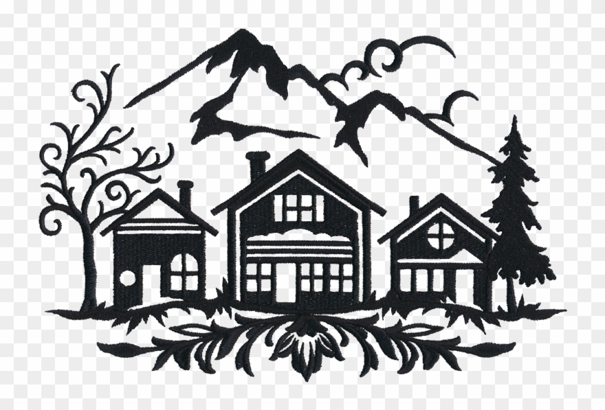 Mountain Town - House Clipart