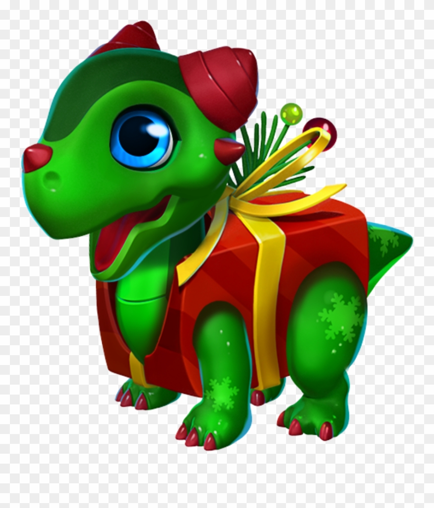Present Dragon Baby - Cartoon Clipart