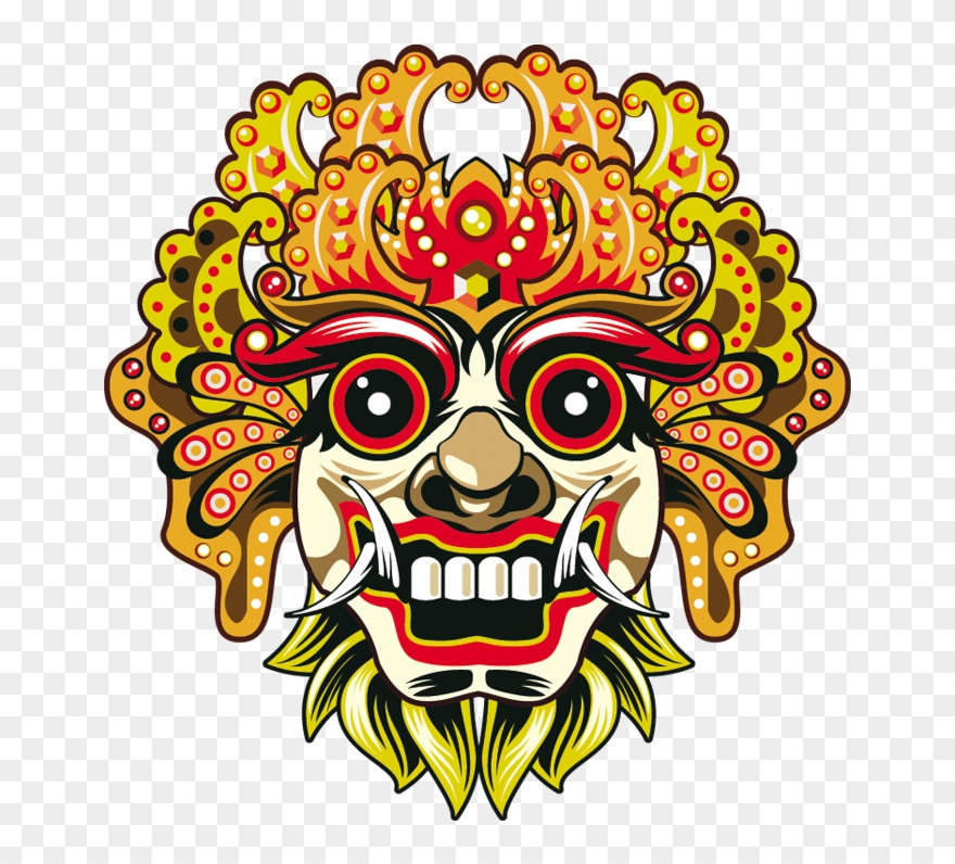 Barong Bali Mask Face Chiefs Euclidean Vector - Barong Clipart