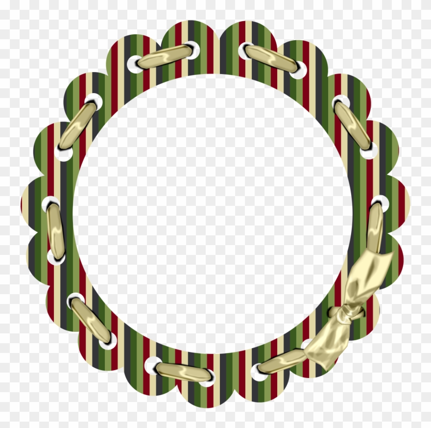 Laced Ribbon Christmas Frames, Christmas Colors, Christmas - Circle Clipart