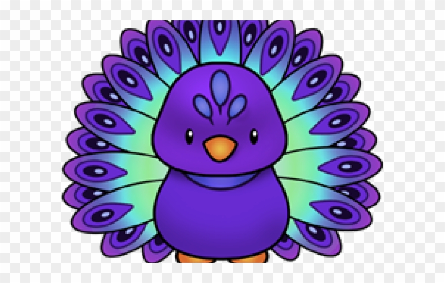 Peacock Clipart Purple - Peafowl - Png Download