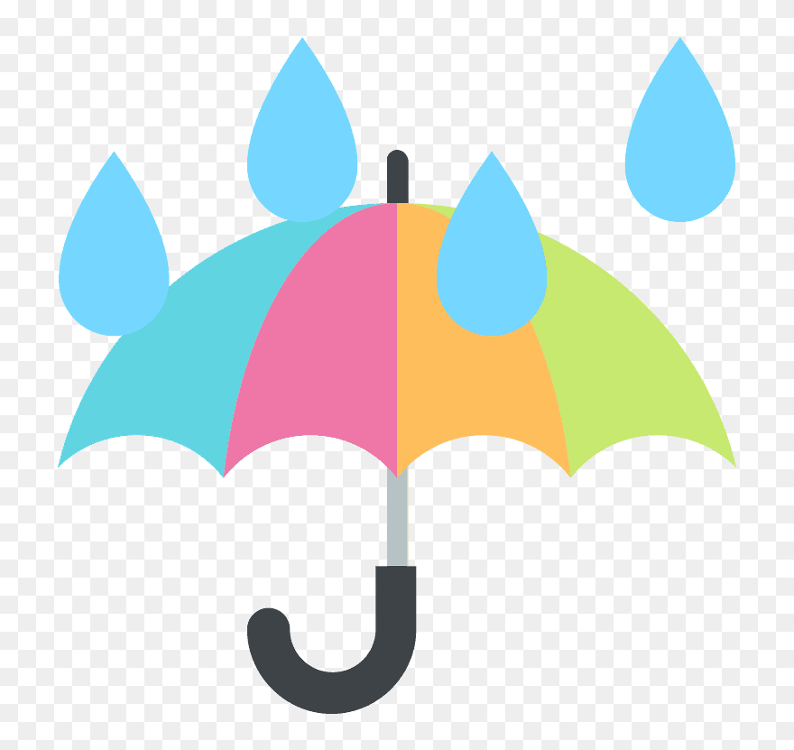Umbrella With Rain Drops Clipart