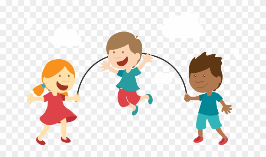 Kids Play - Rope Skipping In Cartoon Clipart