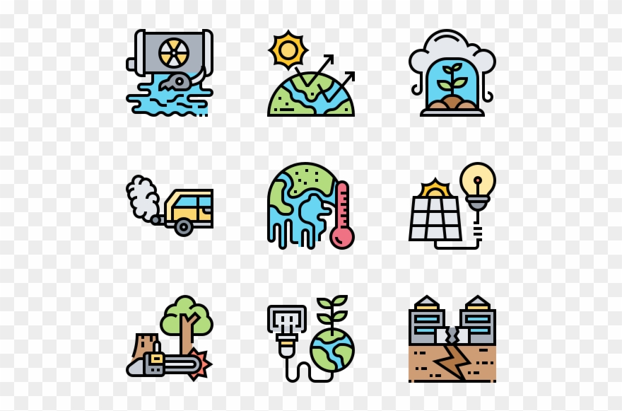 Global Warming - Artificial Intelligence Flat Icon Clipart