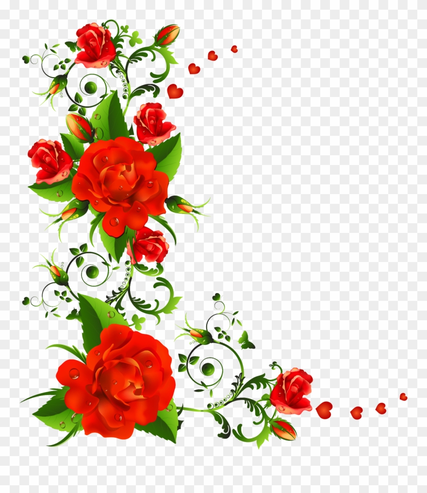 712 - Corner Flower Vector Png Clipart