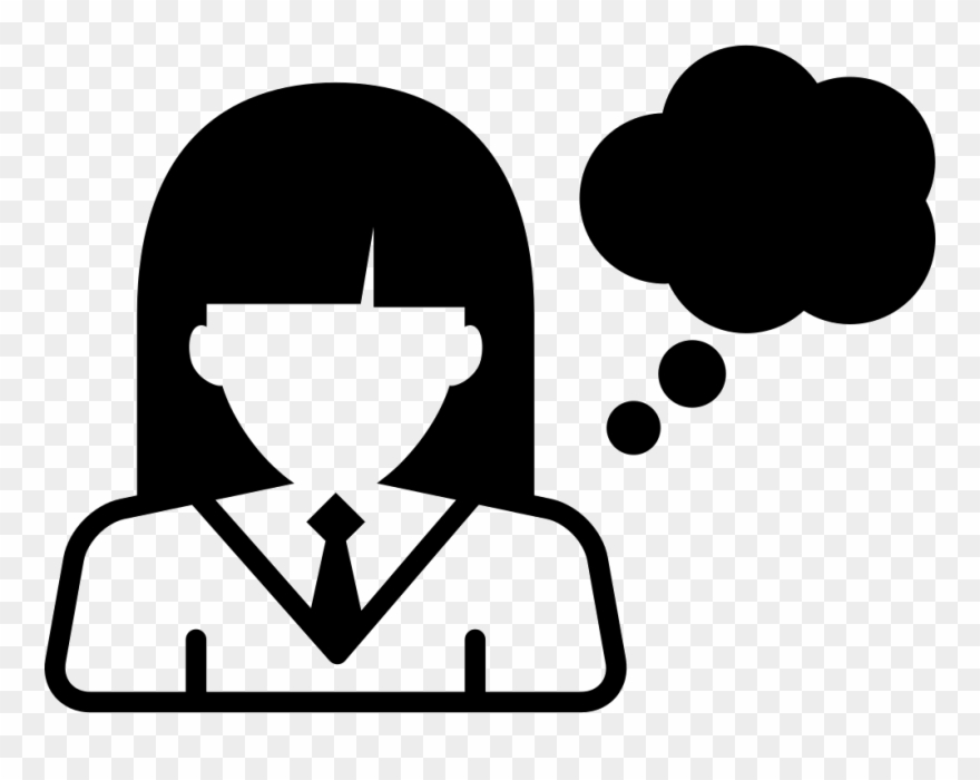 Girl Thinking Comments - Thinking Girl Vector Png Clipart