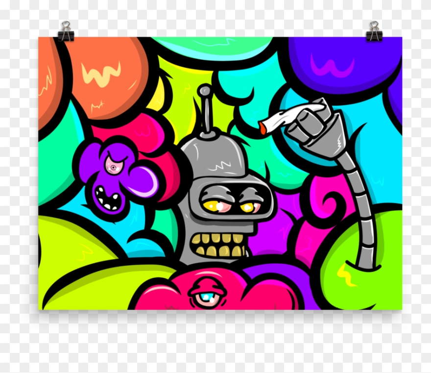 'cloudy Days In Futurama' Poster - Cartoon Clipart