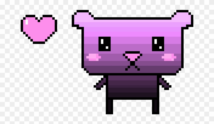 Gradient Bear Full Body With Heart - Cartoon Clipart