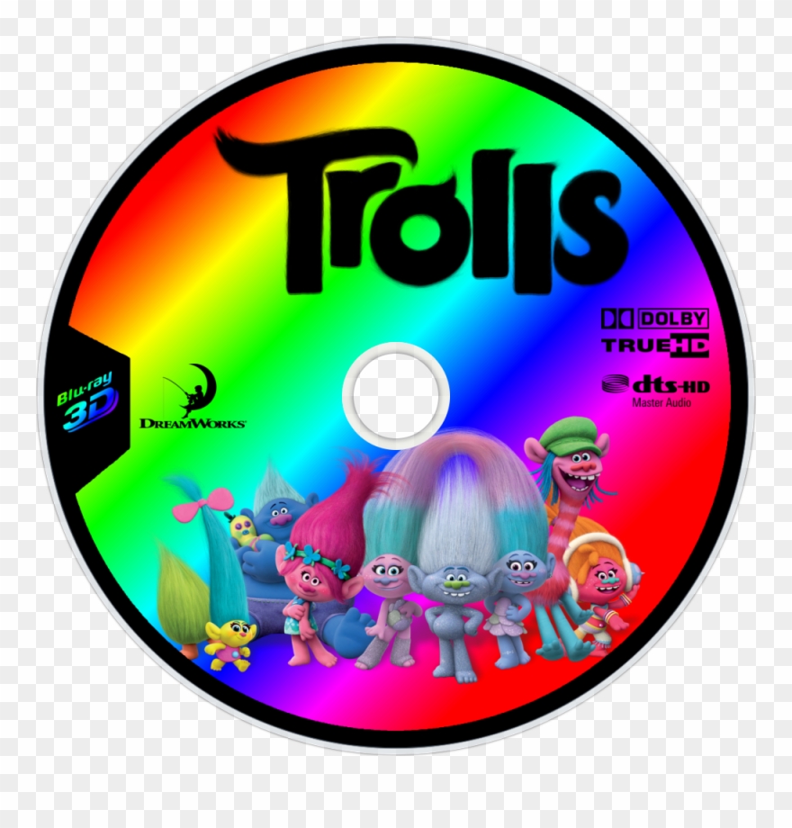 Trolls 3d Disc Image - Trolls Party Invites Clipart